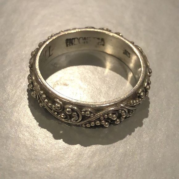 LOIS HILL Sterling Silver Granulated Ring With Oxidized Finish Size 8-1/2 - Picture 6 of 12